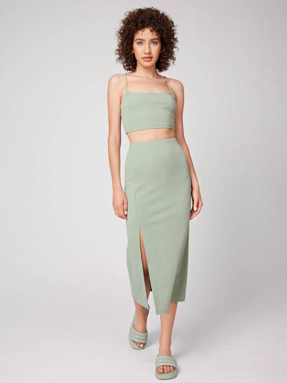 SHEIN BAE Crisscross Backless Cami Top & Slit Skirt - NWOT